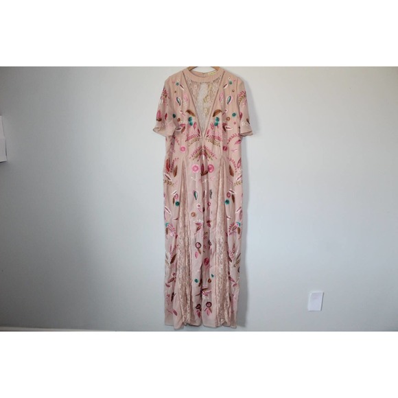 NWT Frock & Frill Allover Embroidered Maxi Dress Beaded Plus Size 24 H14122 - Picture 2 of 12